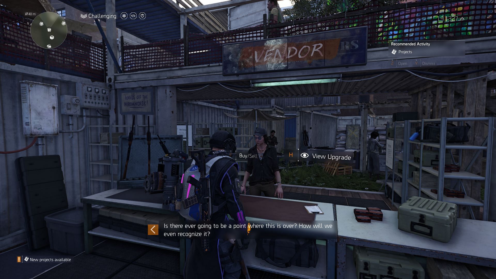 Vendor inside The Campus Settlement (Image via Ubisoft)